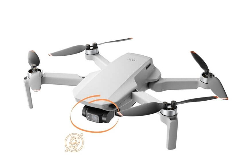 Der Gimbal und die Kamera der DJI Mini 2 Drohne